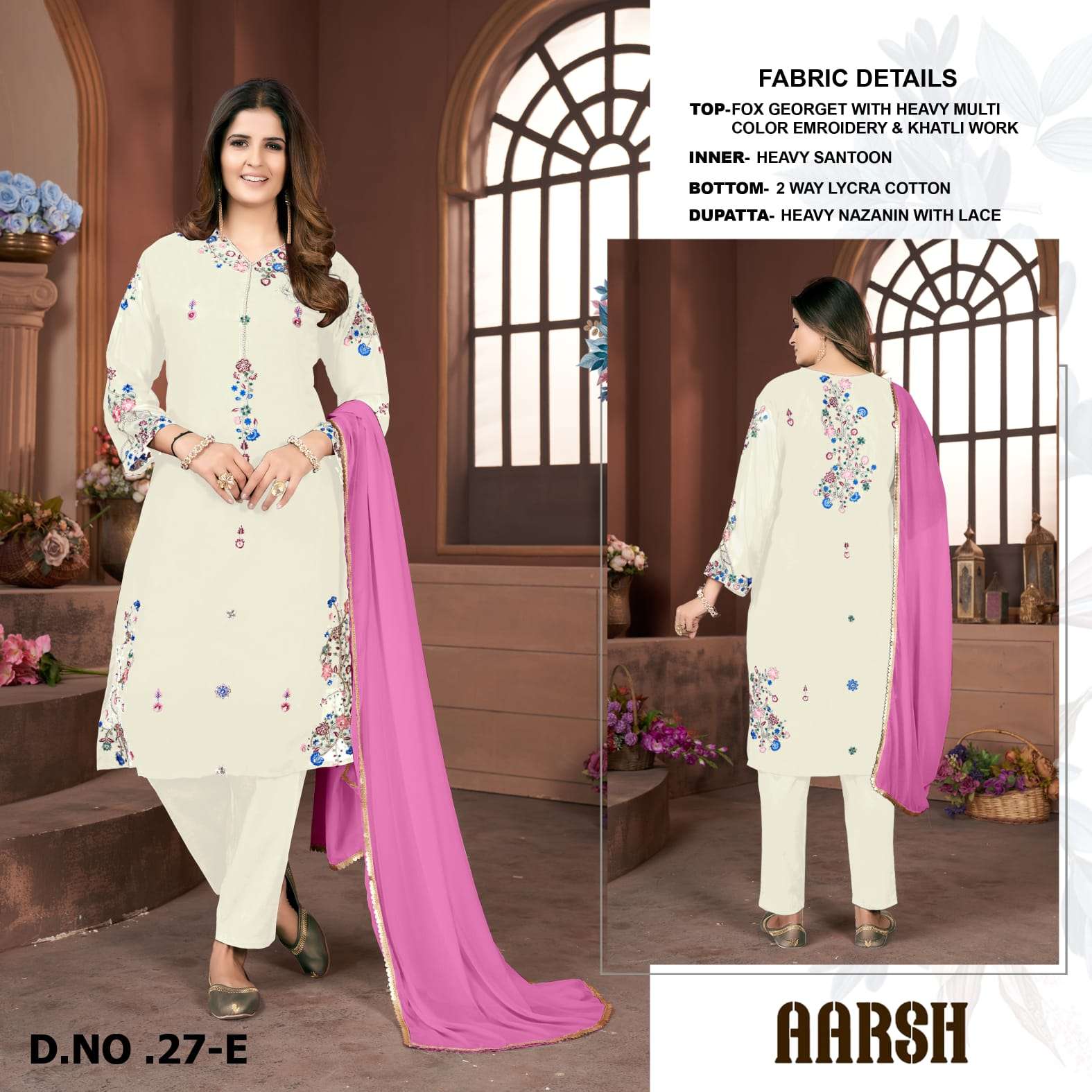 Aarsh 27 Colours By Fashid Wholesale 27-A To 27-E Series Beautiful Stylish Pakistani Suits Fancy Colorful Casual Wear & Ethnic Wear & Ready To Wear Heavy Georgette Embroidery Dresses At Wholesale Price